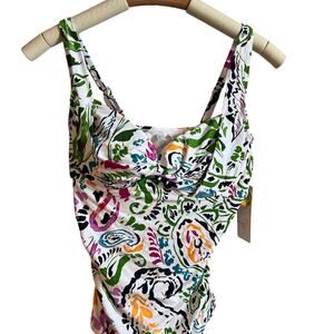 Anna Cole Signature Women's Petal Paisley Tankini Top - Size 34DD/36D - NWT